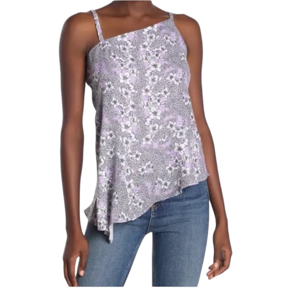 NWT Parker Floral Asymmetrical Peplum Tank Top